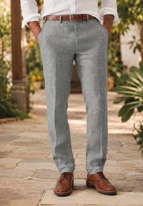 Men's grey linen pants
