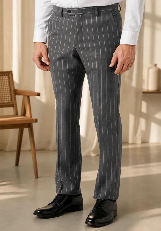 Men's grey striped pants