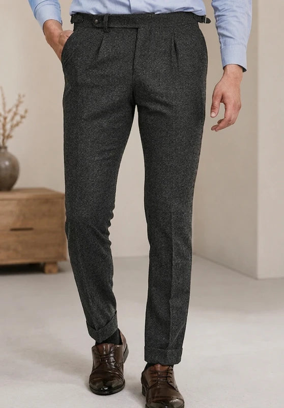 Men's grey tweed pants