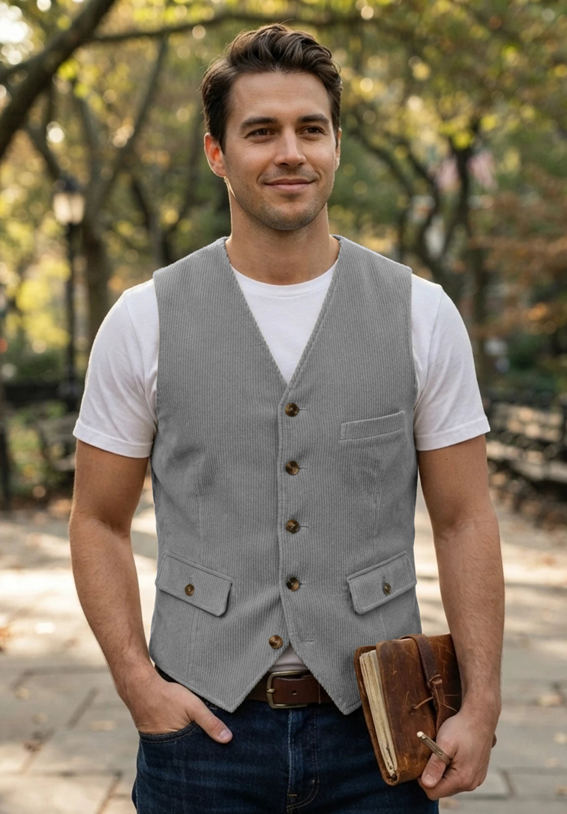 Men's grey vest