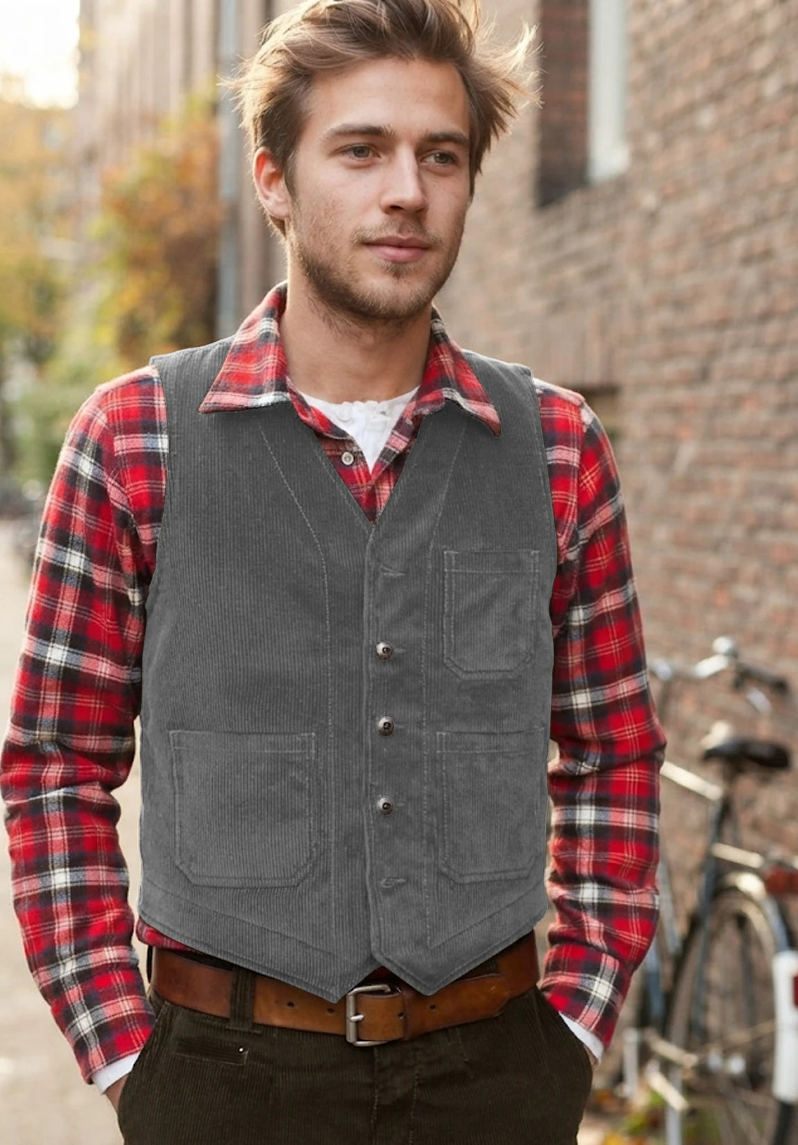Men's grey vest