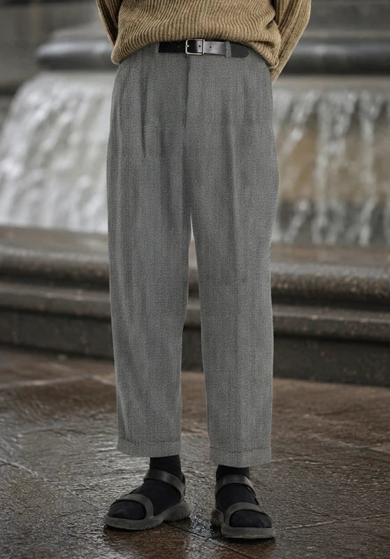 Men's grey tweed pants
