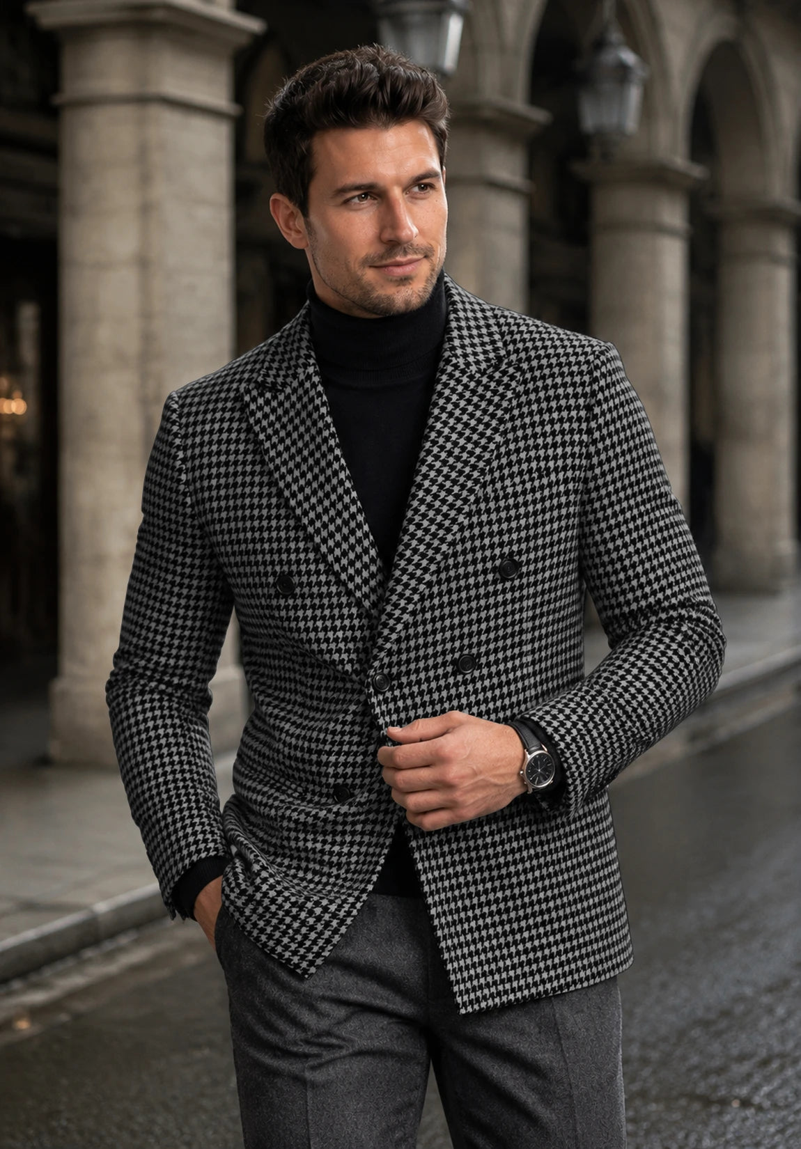 Men's Dark Grey Houndstooth jacket