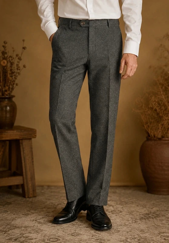 Men's grey tweed pants