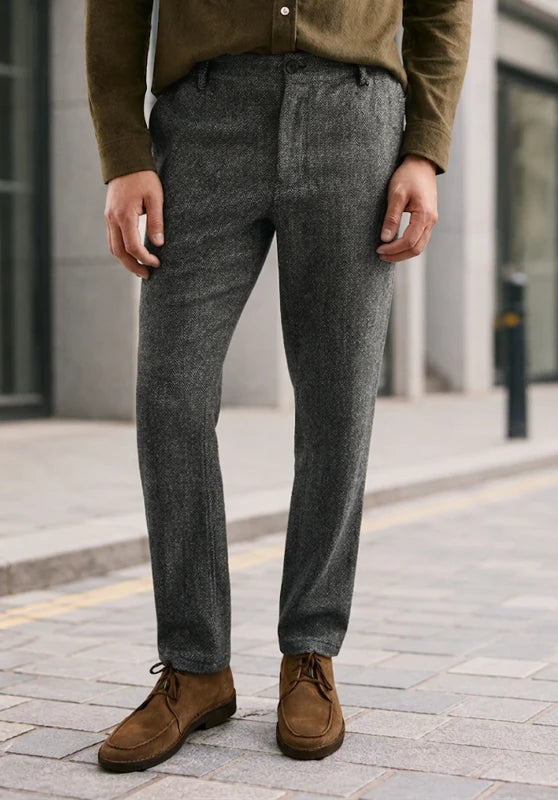 Men's grey tweed pants