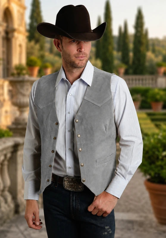 Men's gray suede vest 