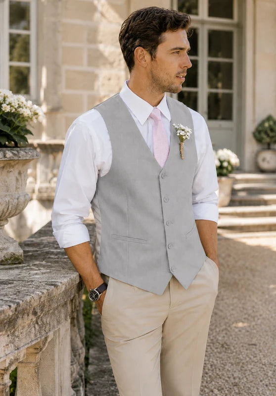 Men's grey suit vest 