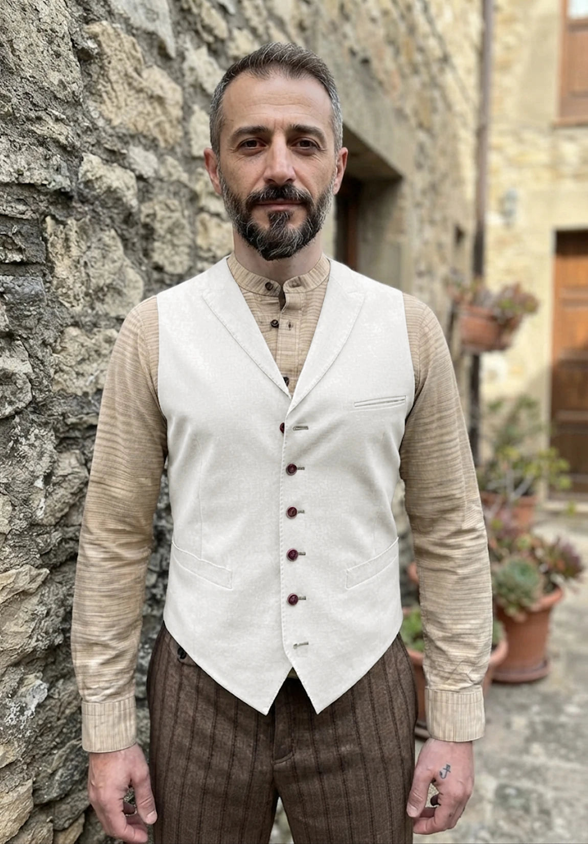 Men's ivory  vest