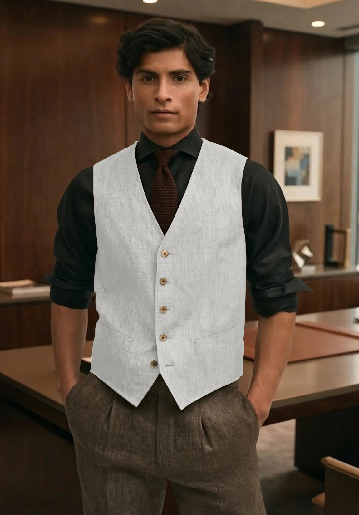 Men's ivory vest