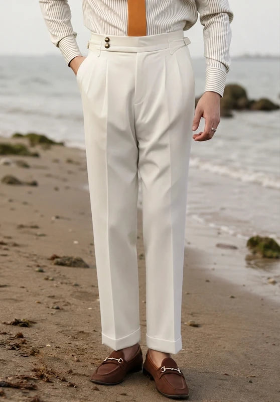 men ivory dress pants