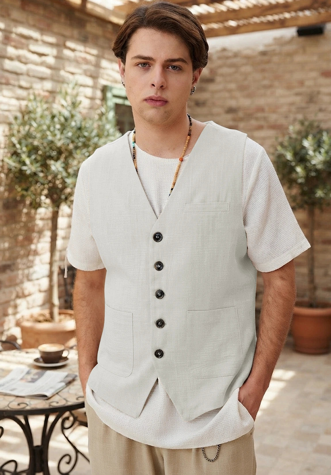 Men's ivory vest