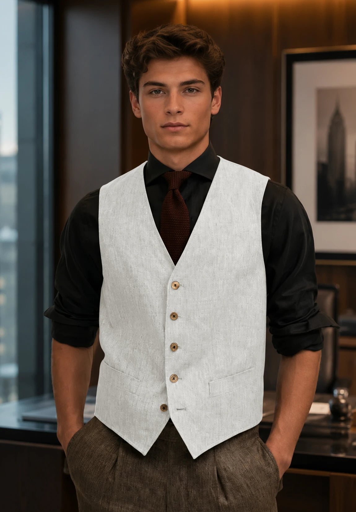 Men's ivory vest