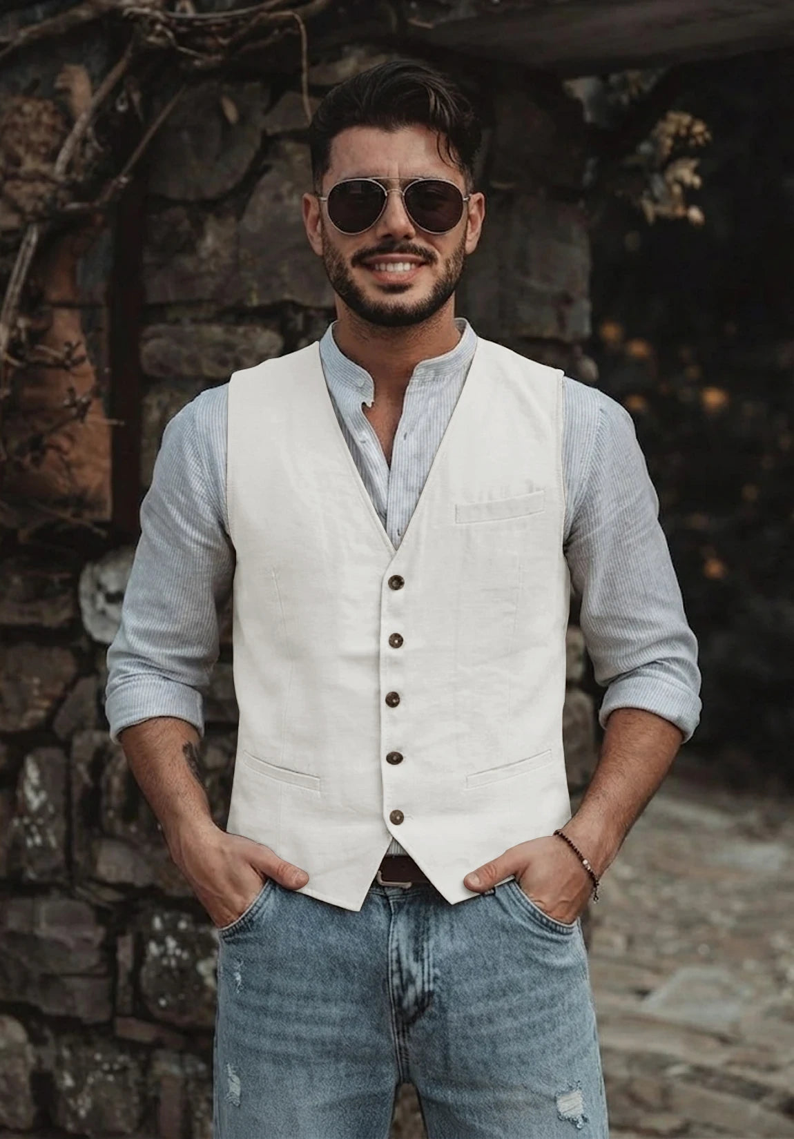 Men's ivory vest