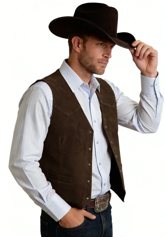 Men's brown suede vest 
