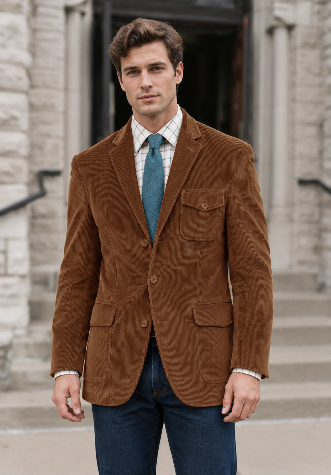 Men's khaki corduroy jacket