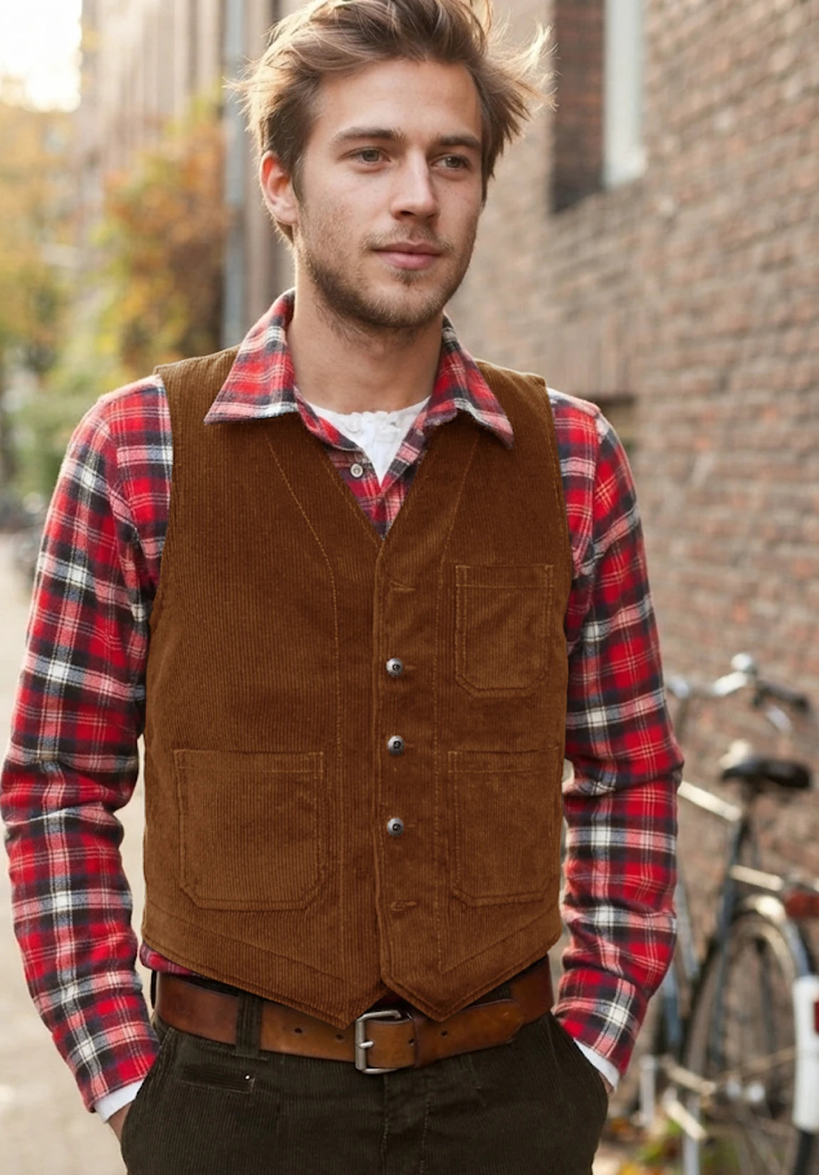 Men's khaki vest