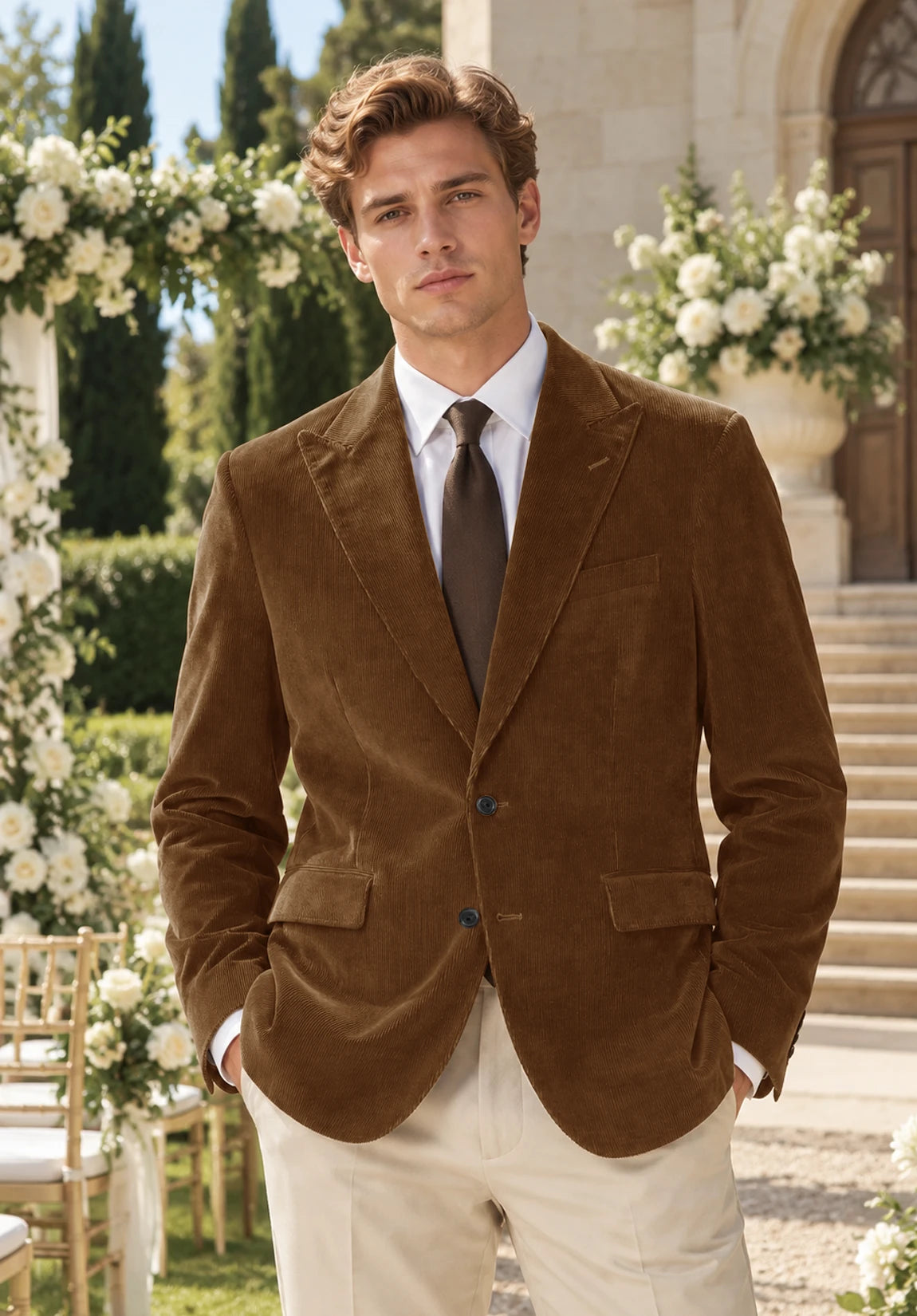 Men's khaki corduroy jacket