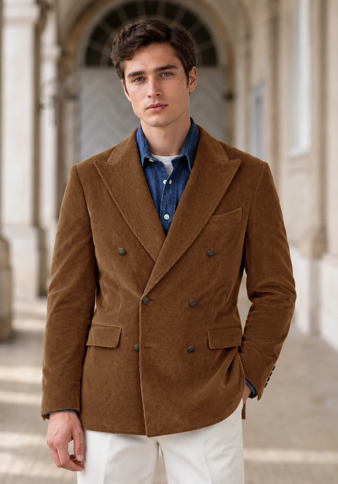 Men's khaki corduroy jacket