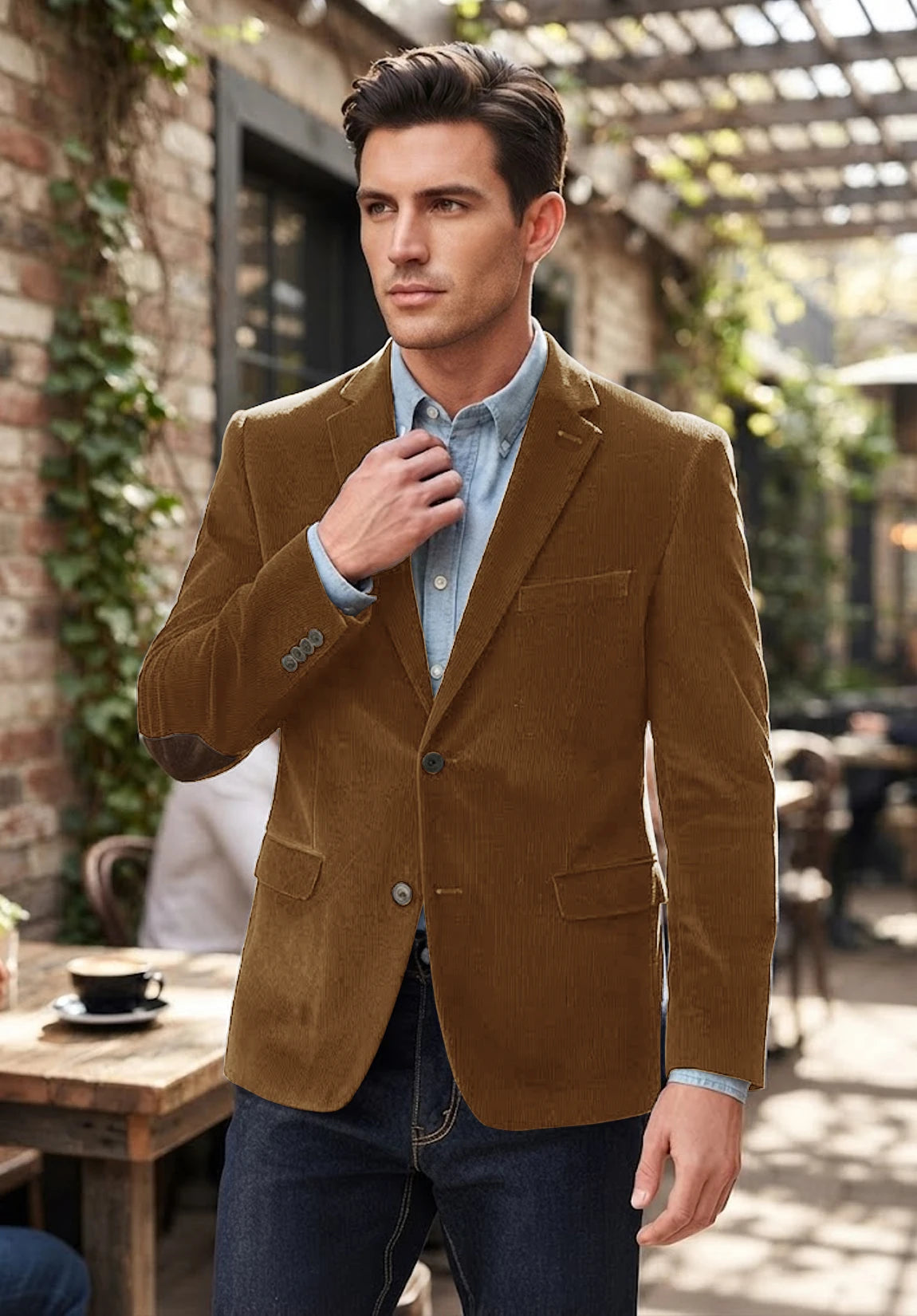 Men's khaki corduroy jacket