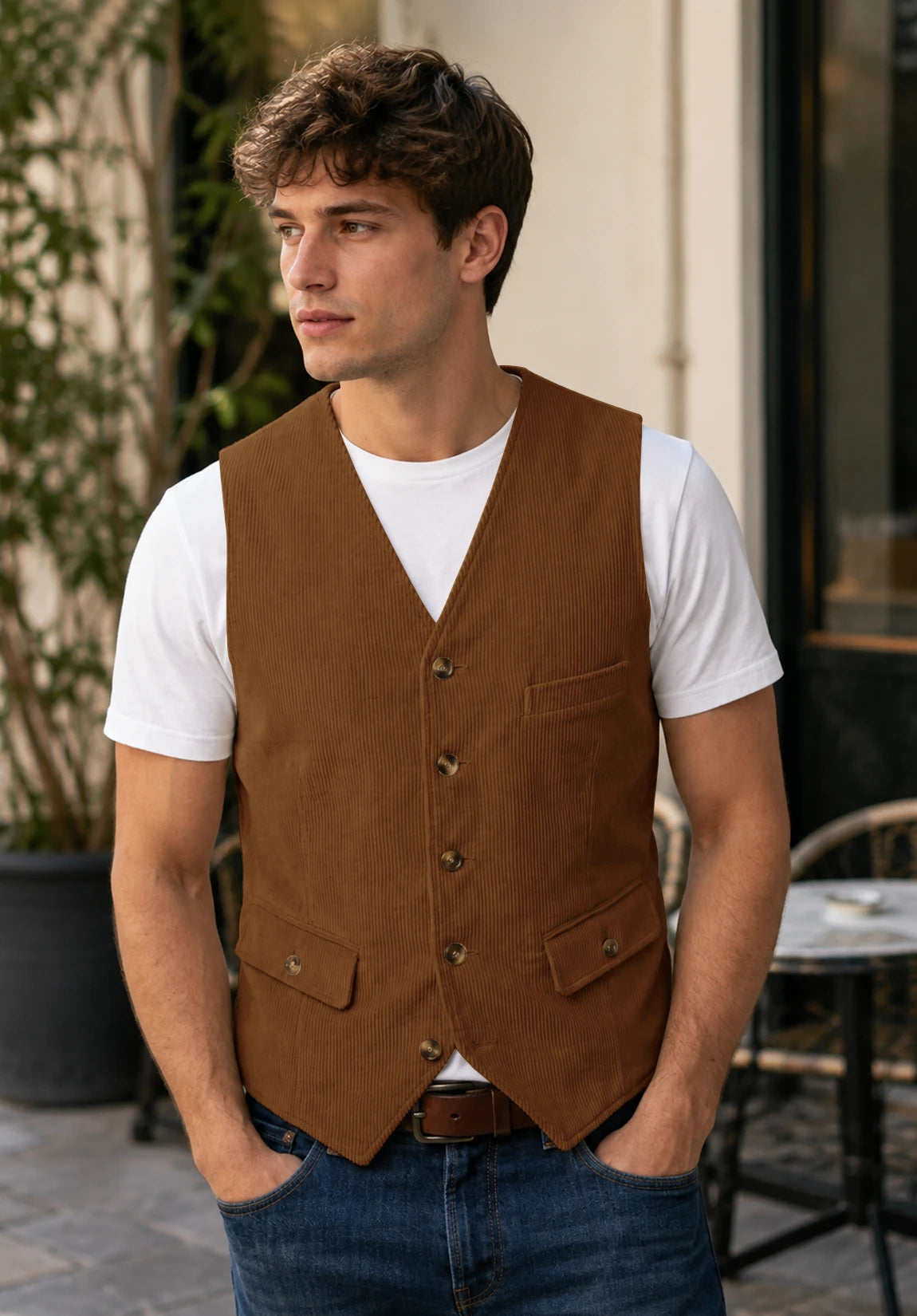 Men's khaki vest
