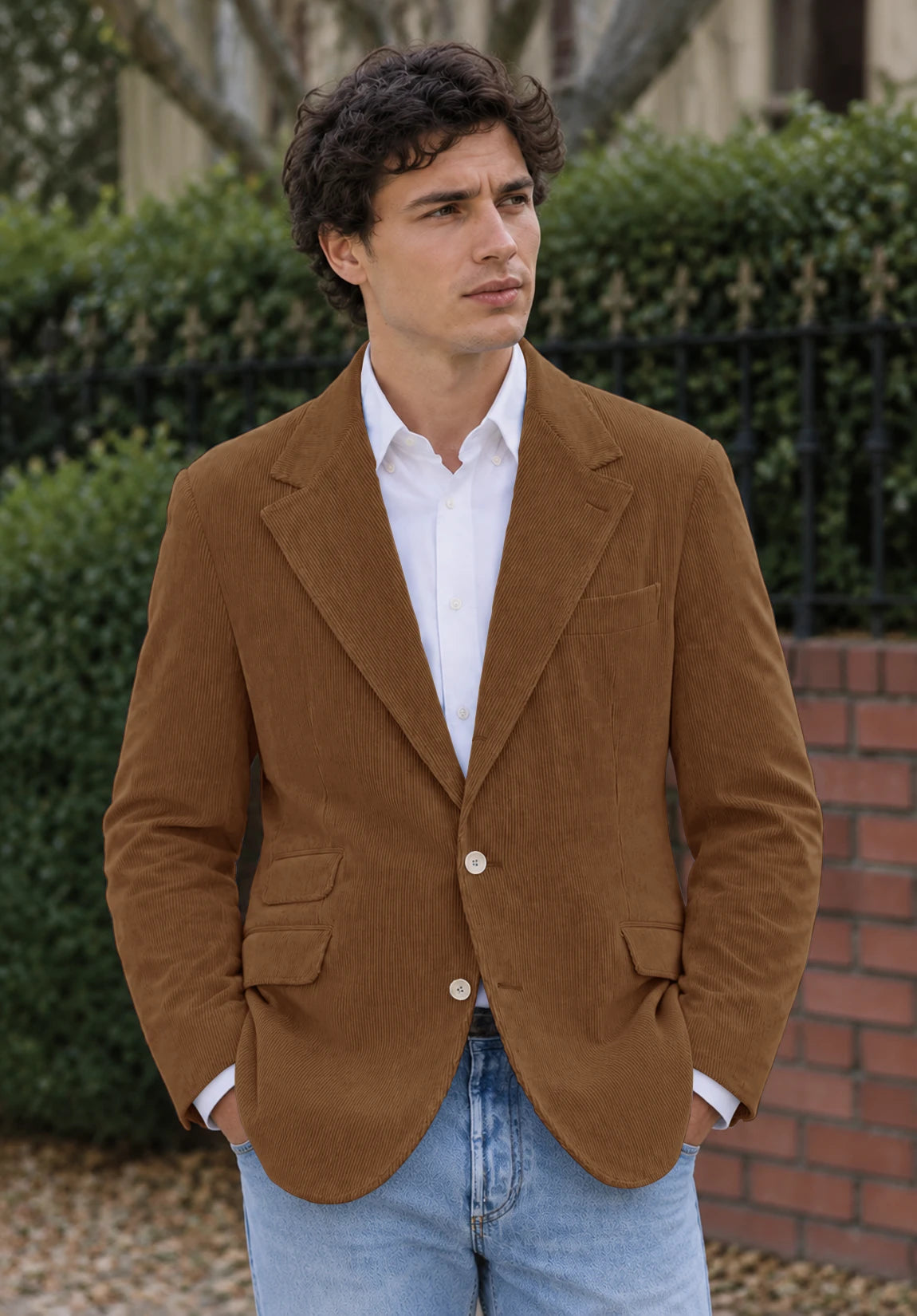 Men's khaki corduroy jacket