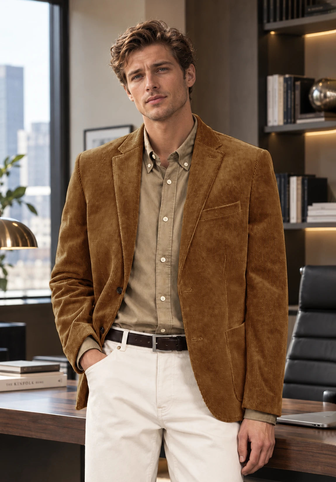 Men's khaki corduroy jacket