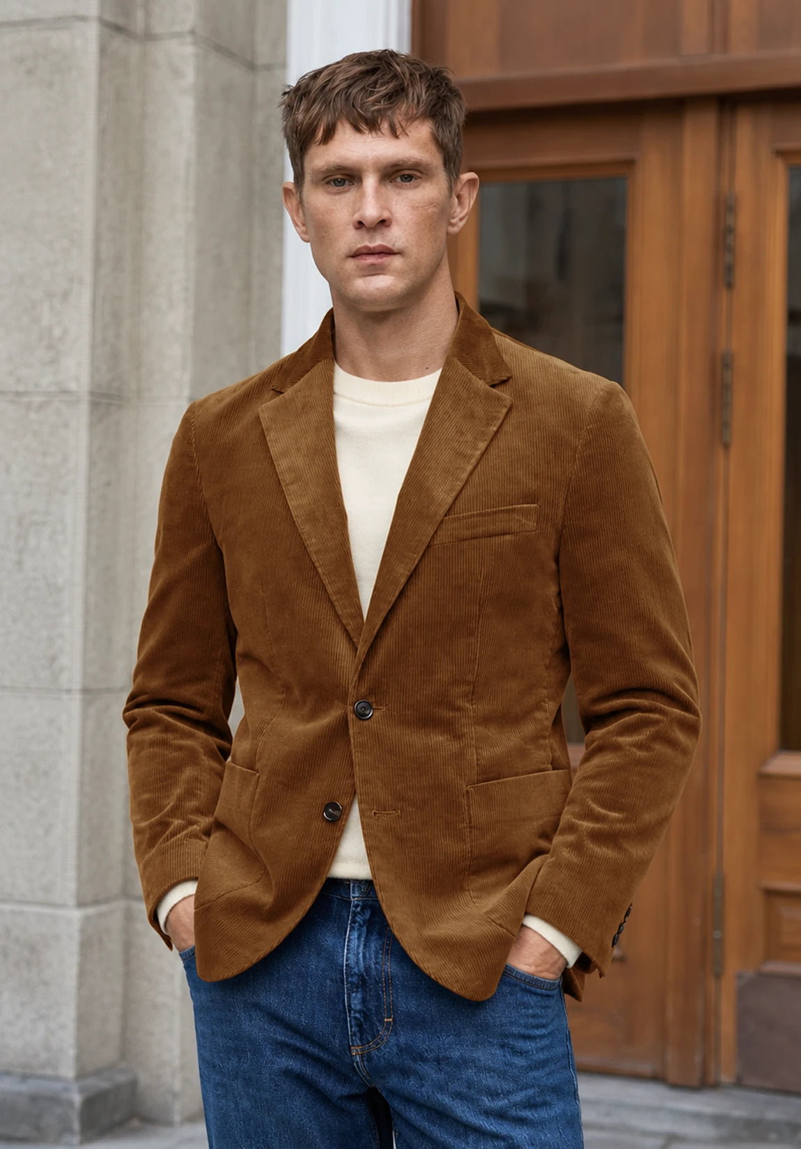 Men's khaki corduroy jacket