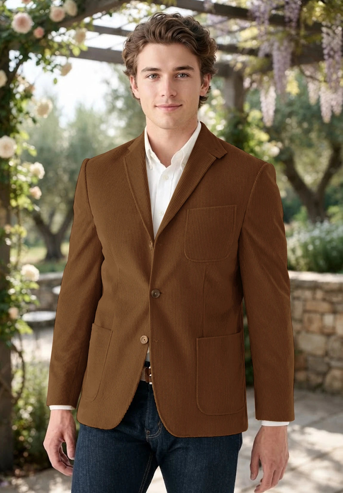 Men's khaki corduroy jacket