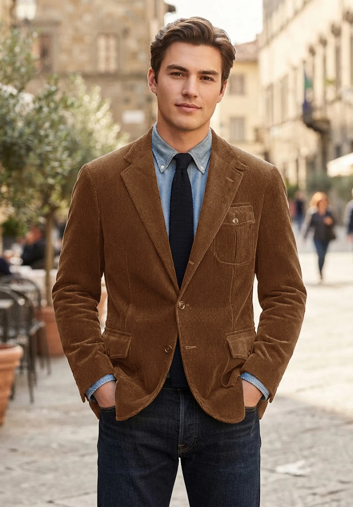 Men's khaki corduroy jacket