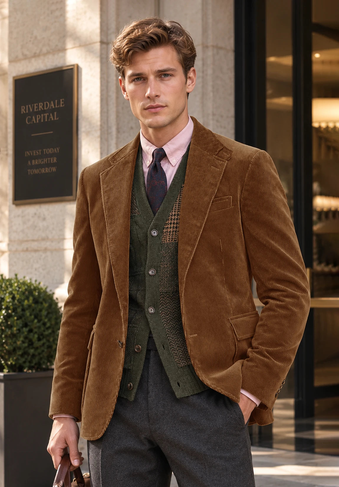 Men's khaki corduroy jacket