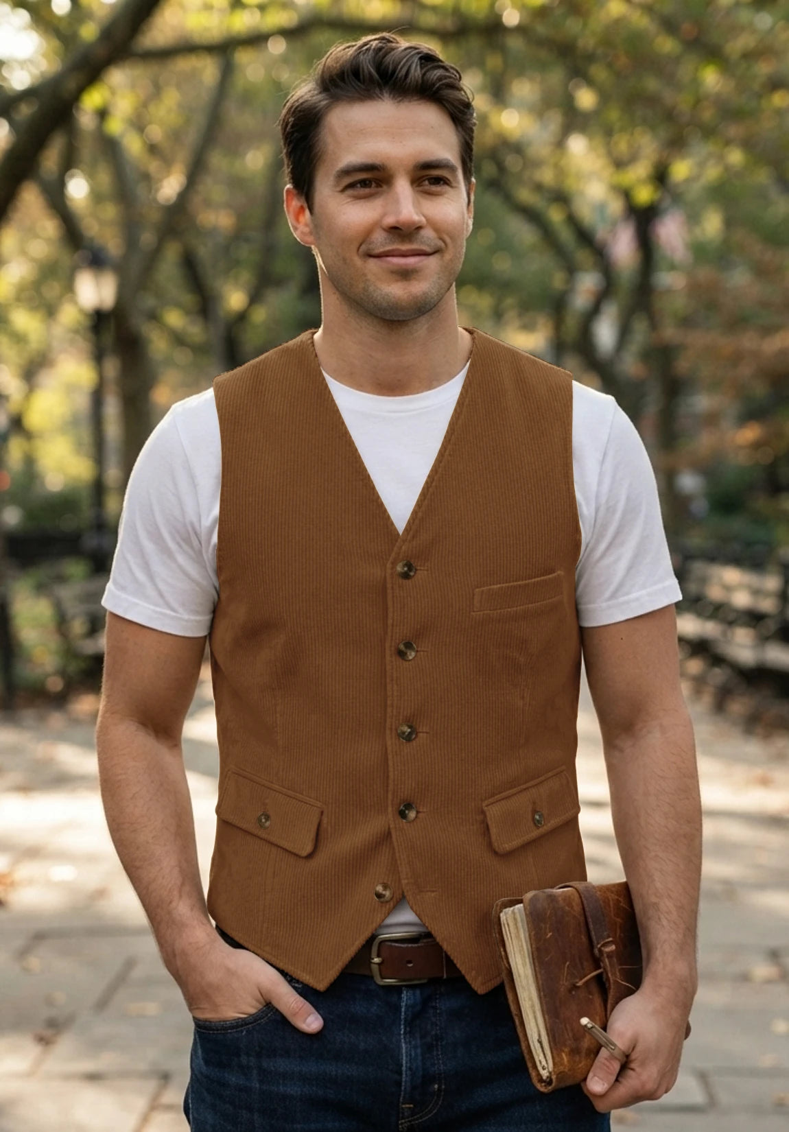 Men's khaki vest