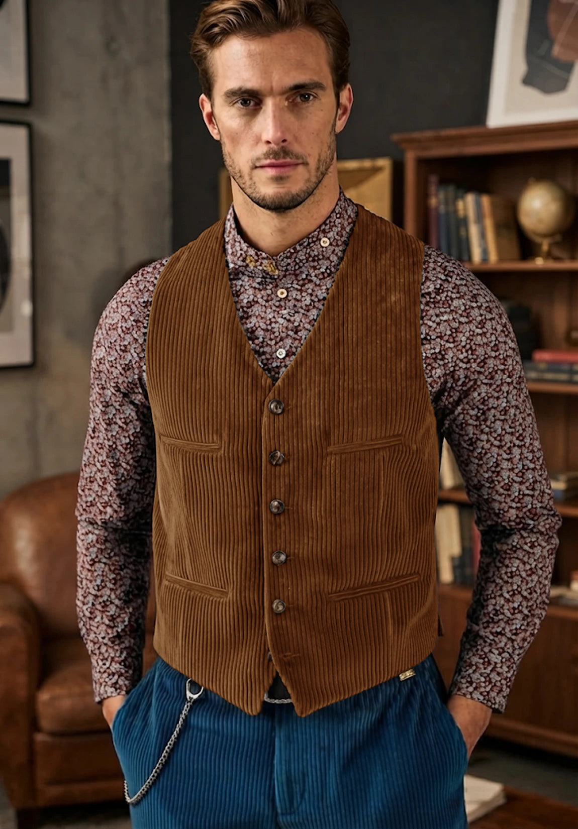 Men's khaki vest