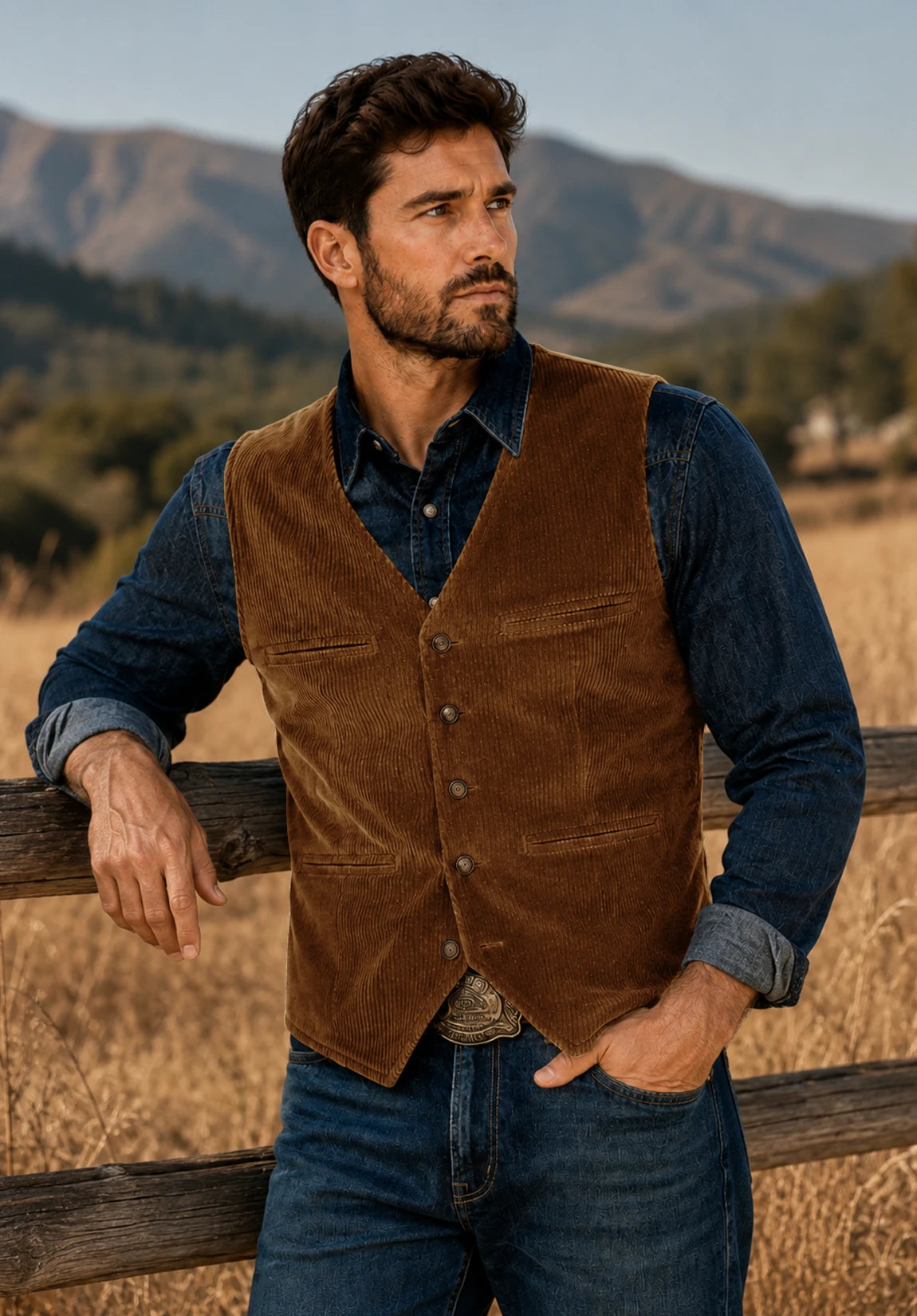Men's khaki vest