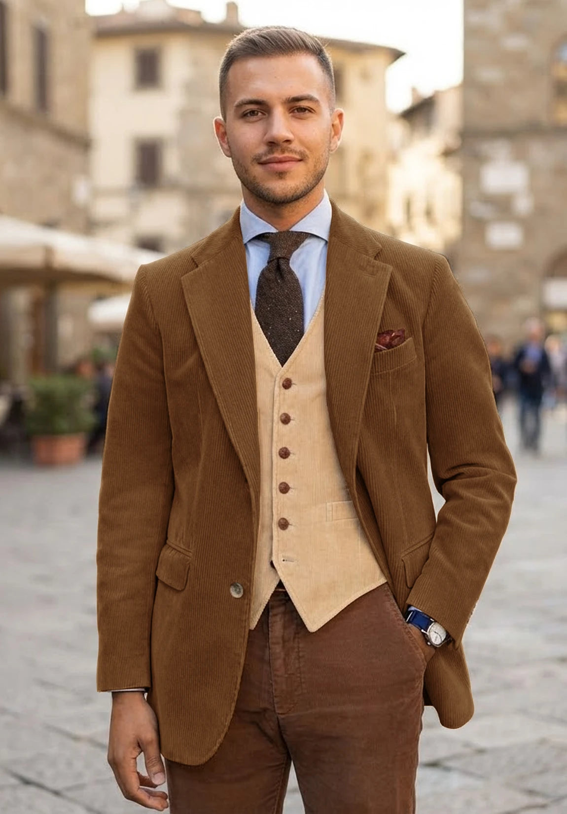 Men's khaki corduroy jacket