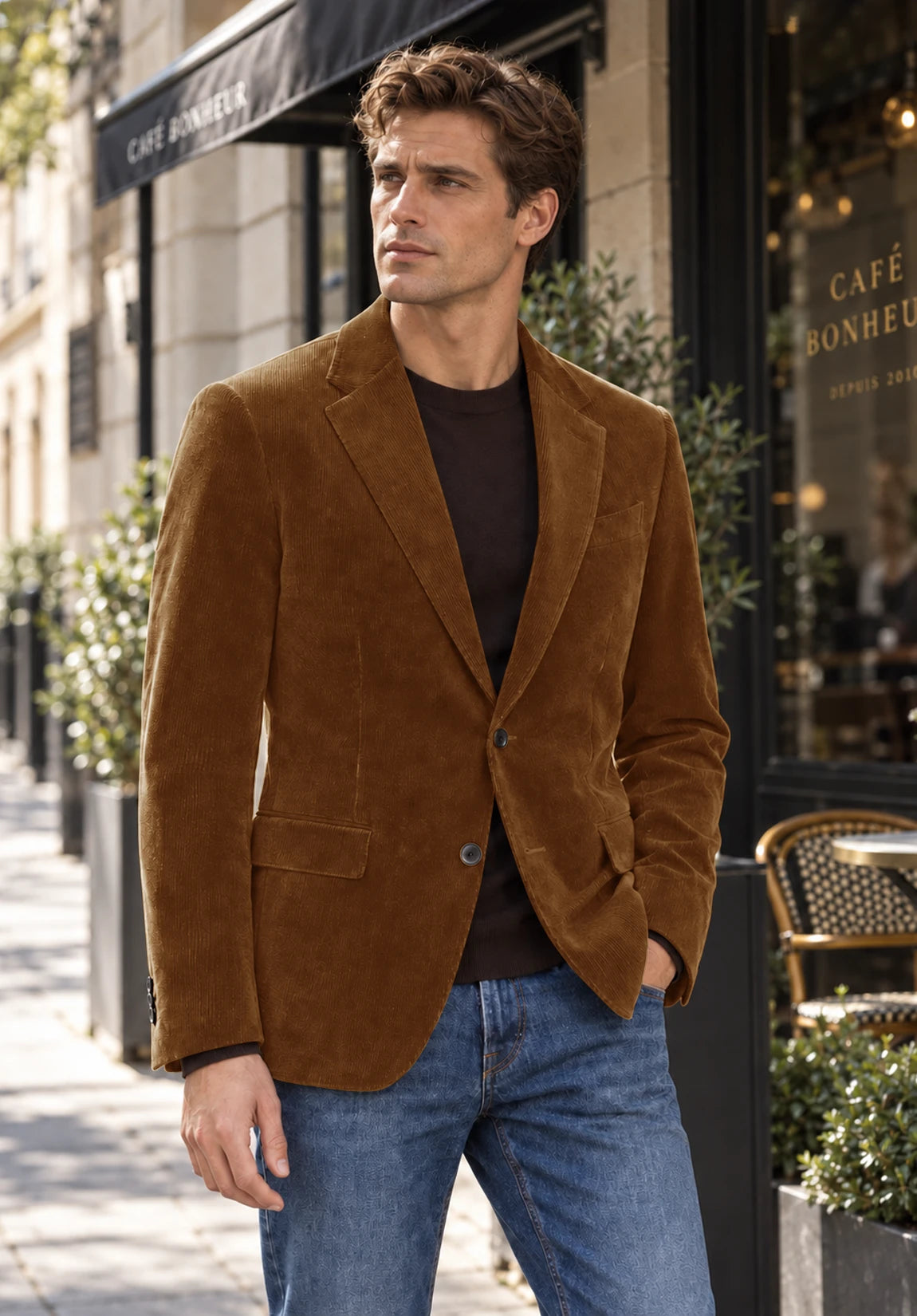 Men's khaki corduroy jacket