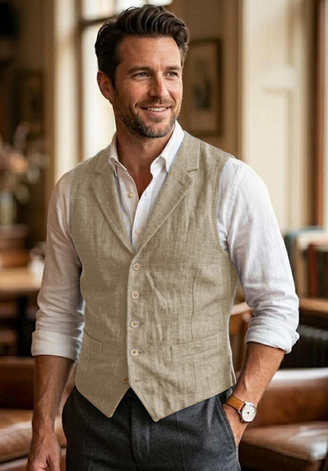 Men's khaki vest
