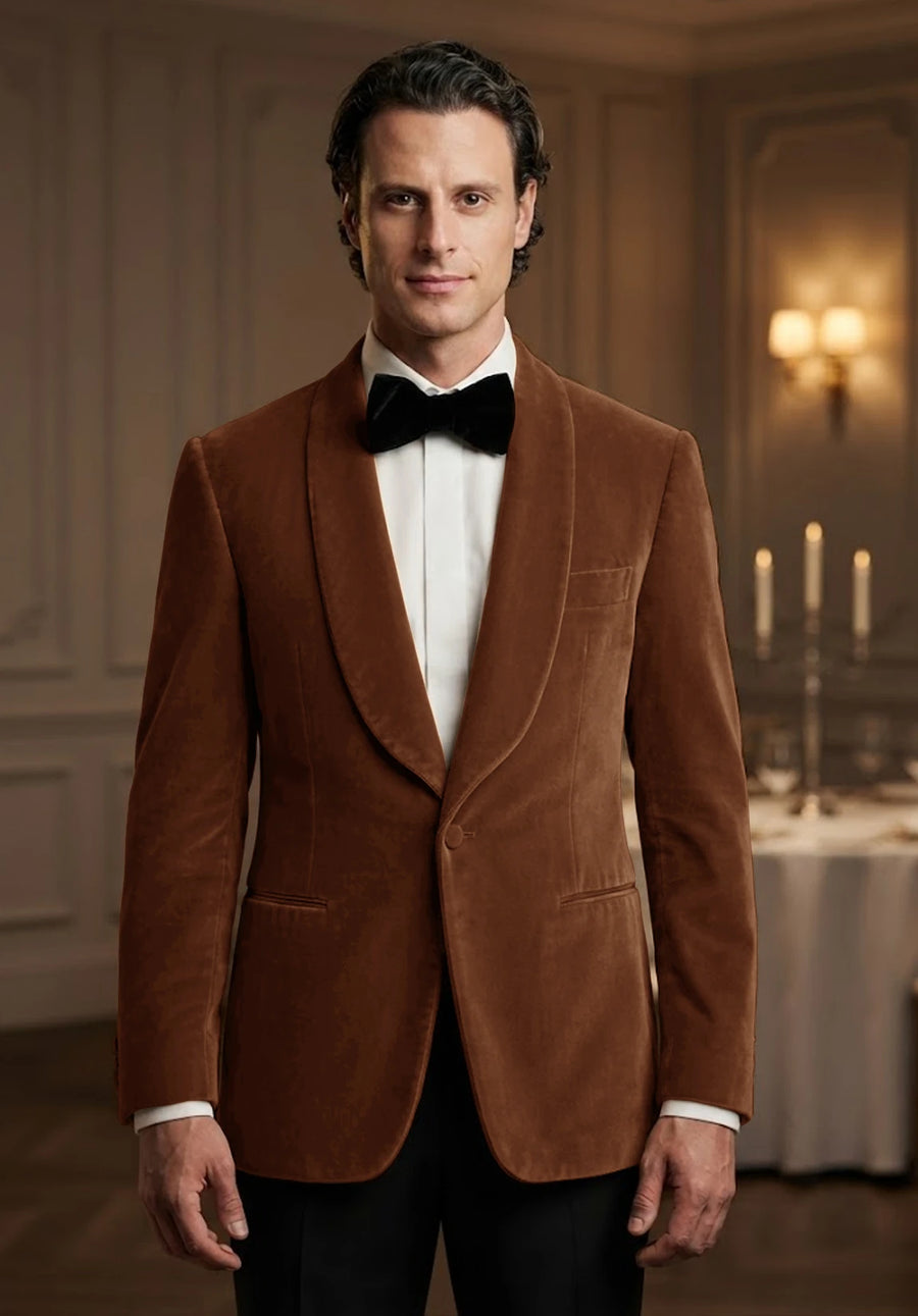 Men's khaki velvet jacket