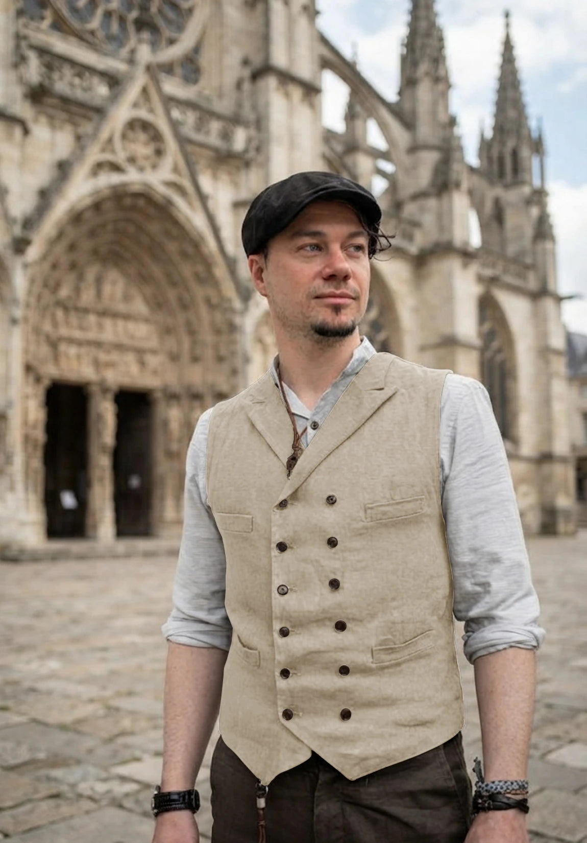 Men's khaki vest