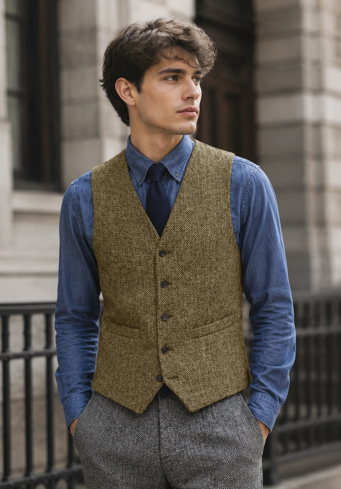 Men's khaki vest