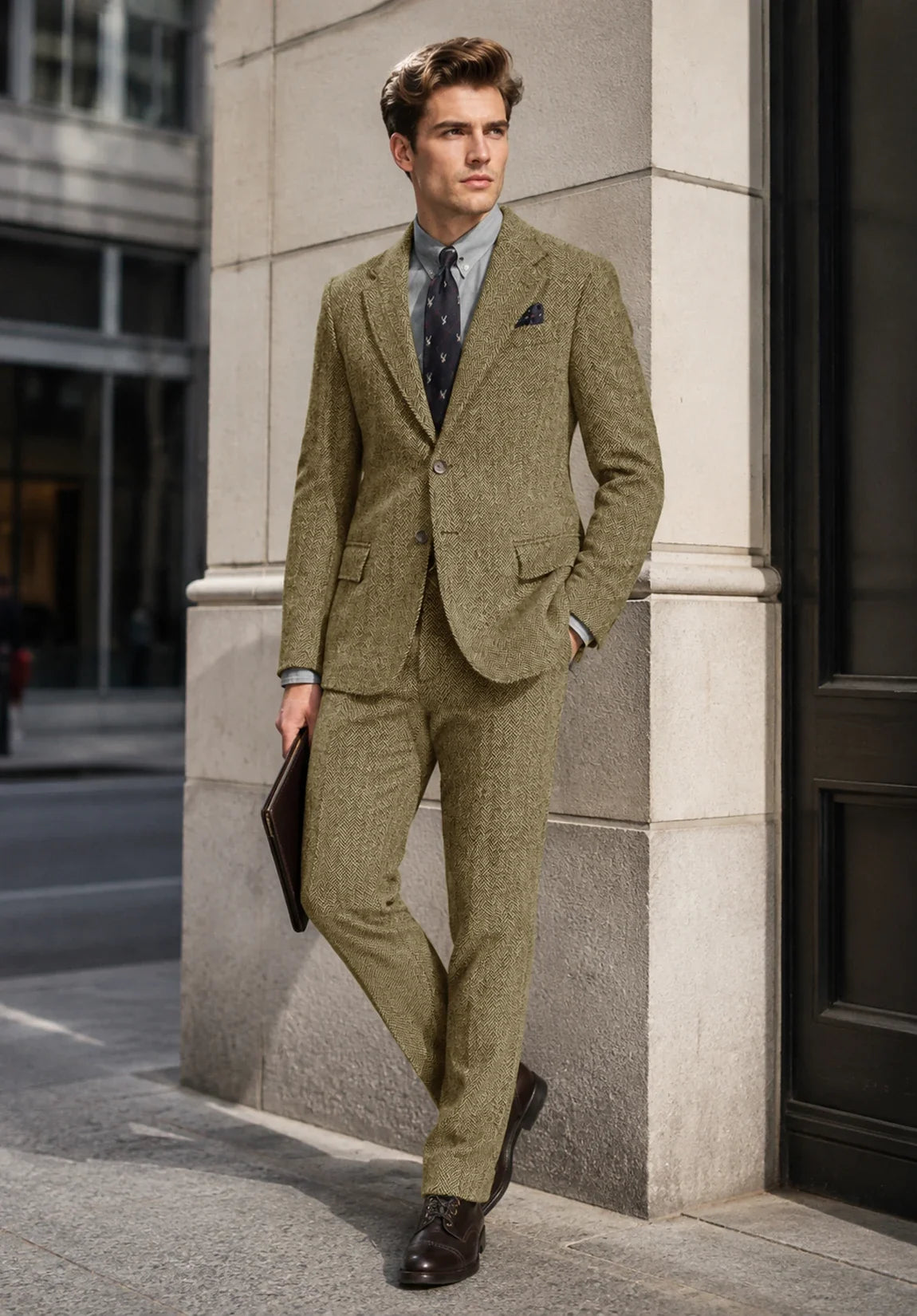 Men khaki Suit
