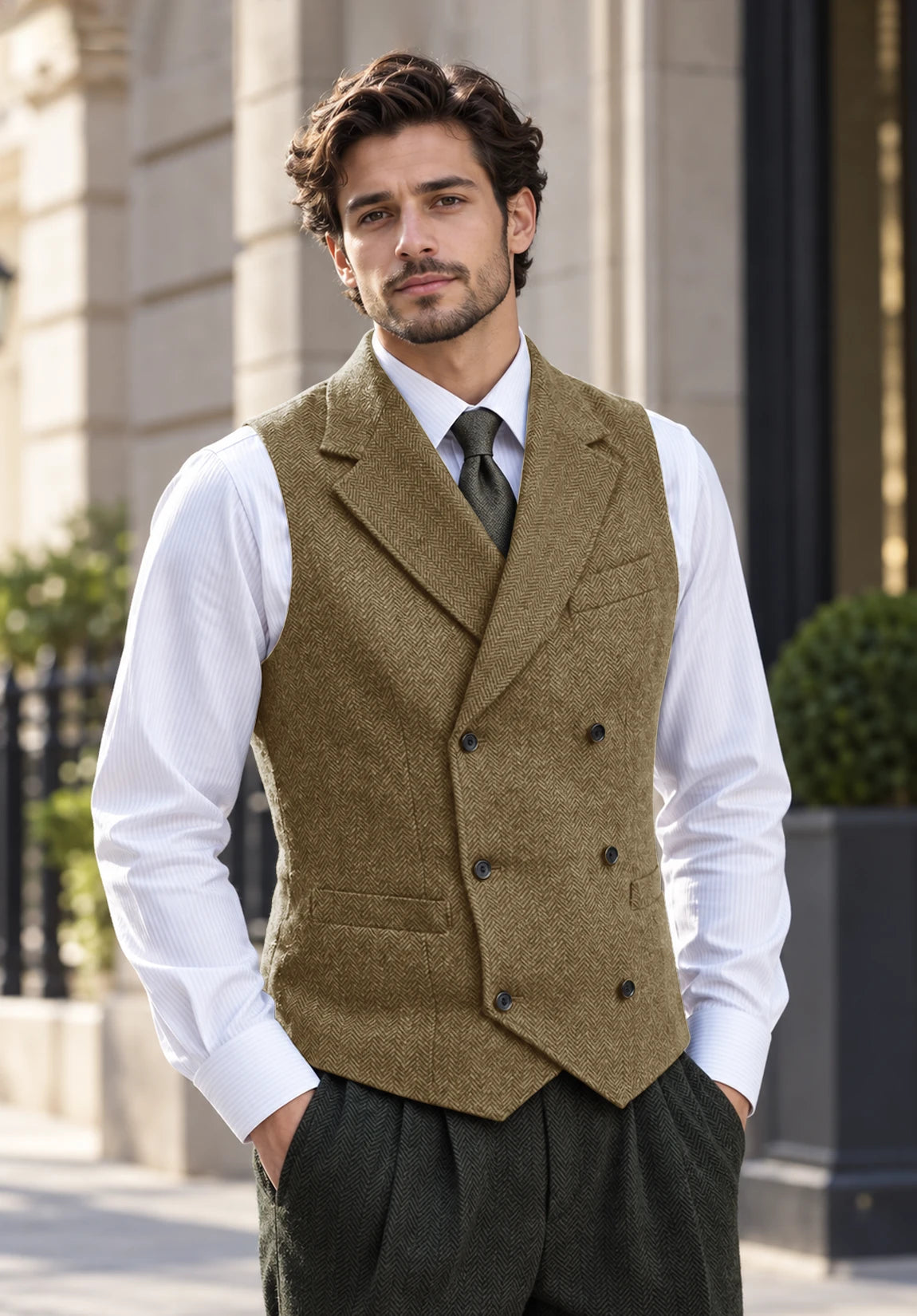 Men's khaki vest