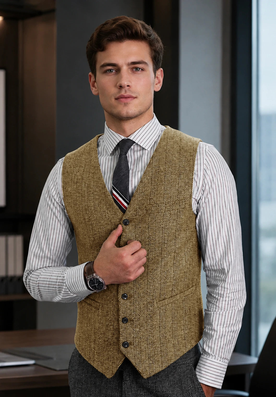 Men's khaki vest