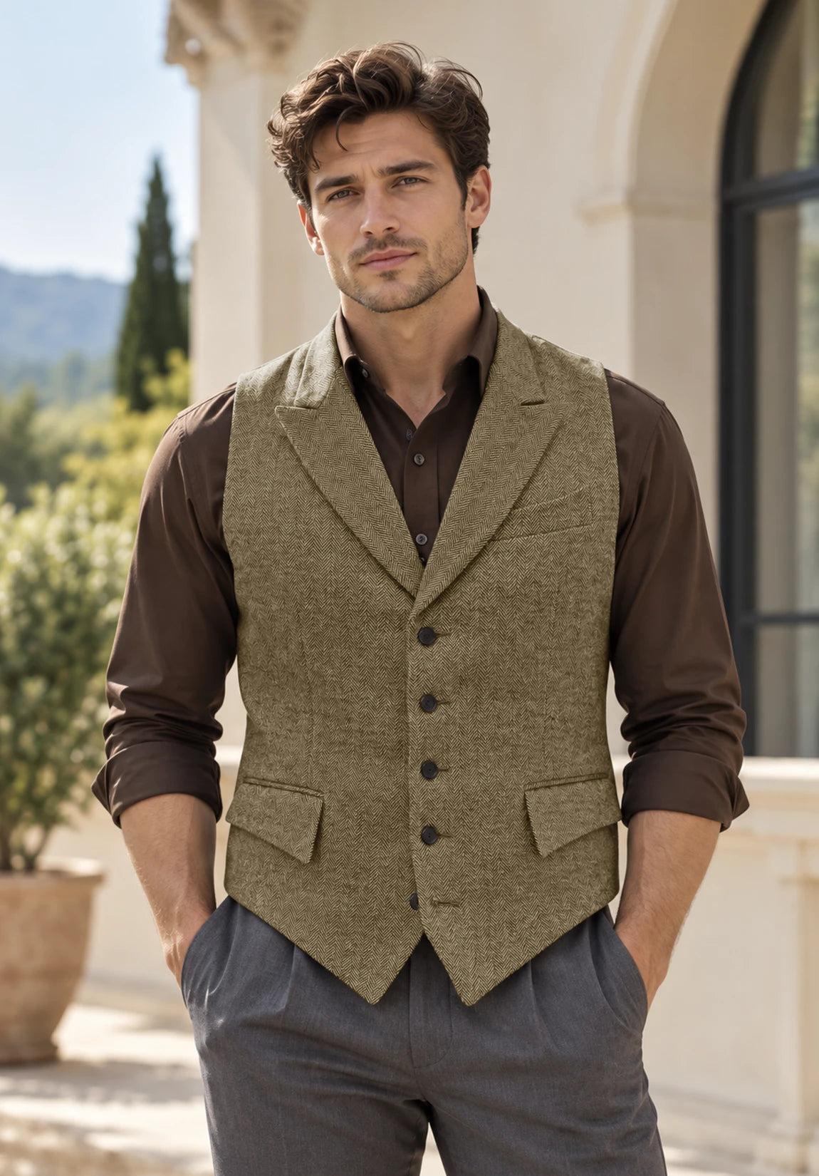 Men's khaki vest