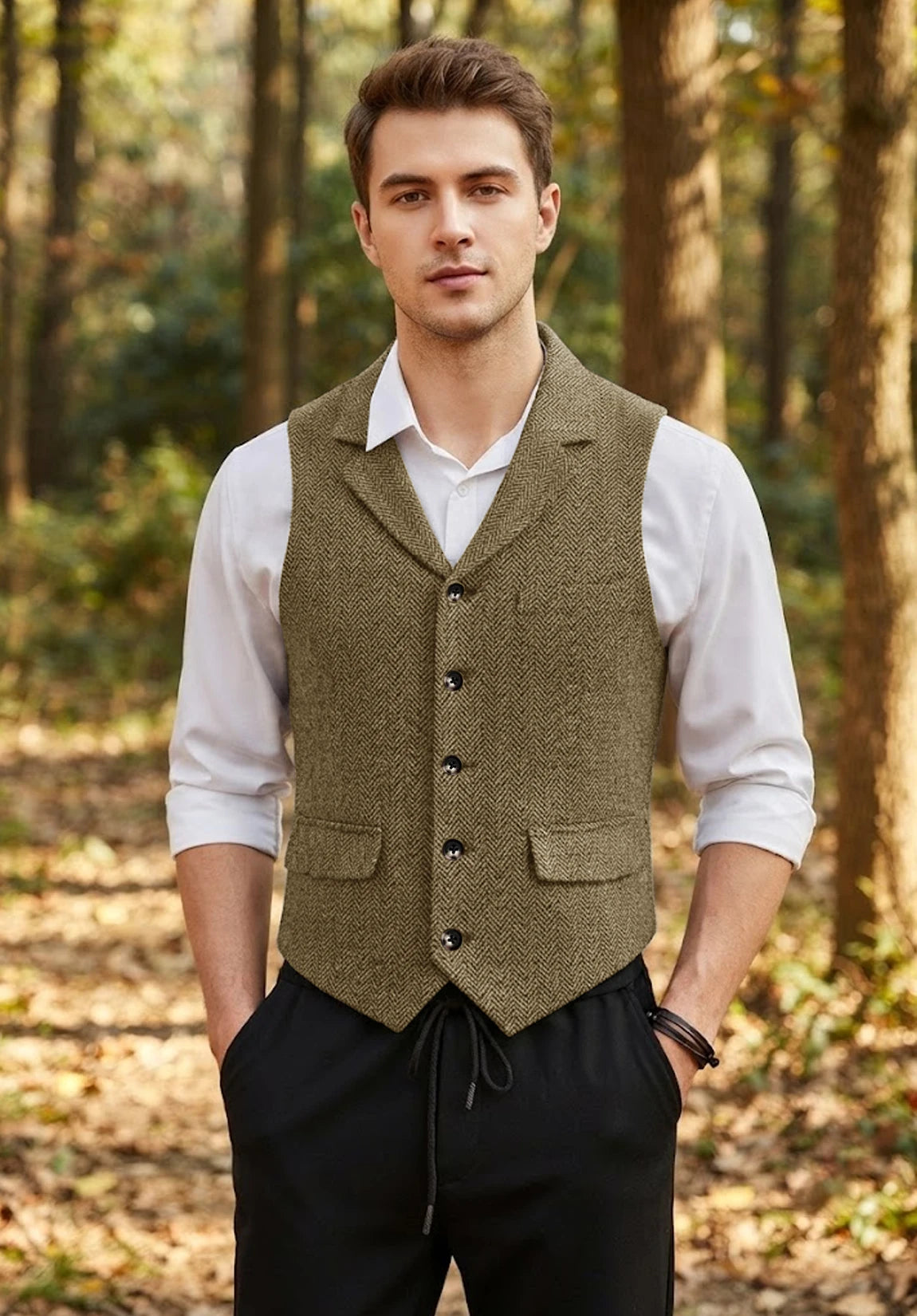 Men's khaki vest