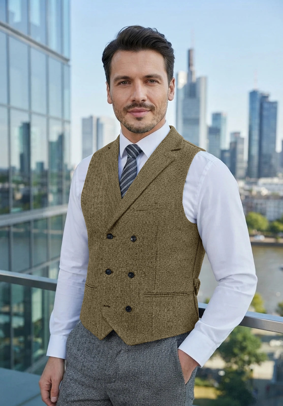 Men's khaki vest