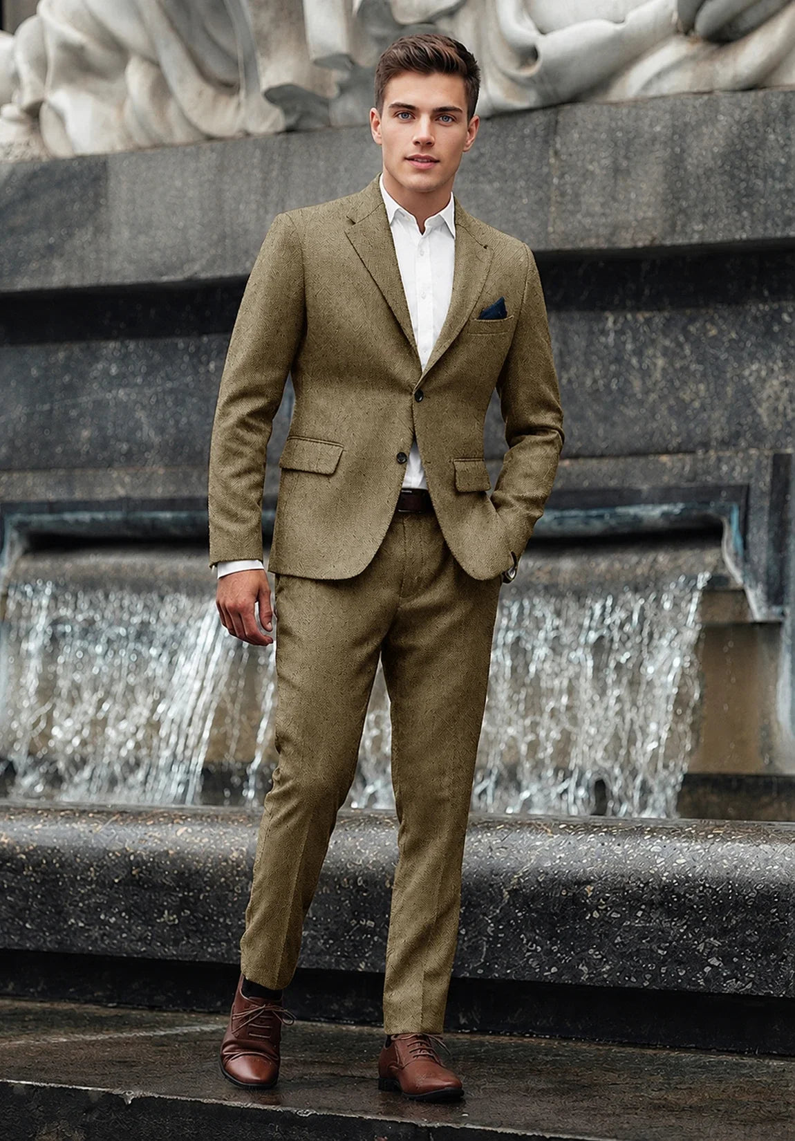 Men khaki Suit