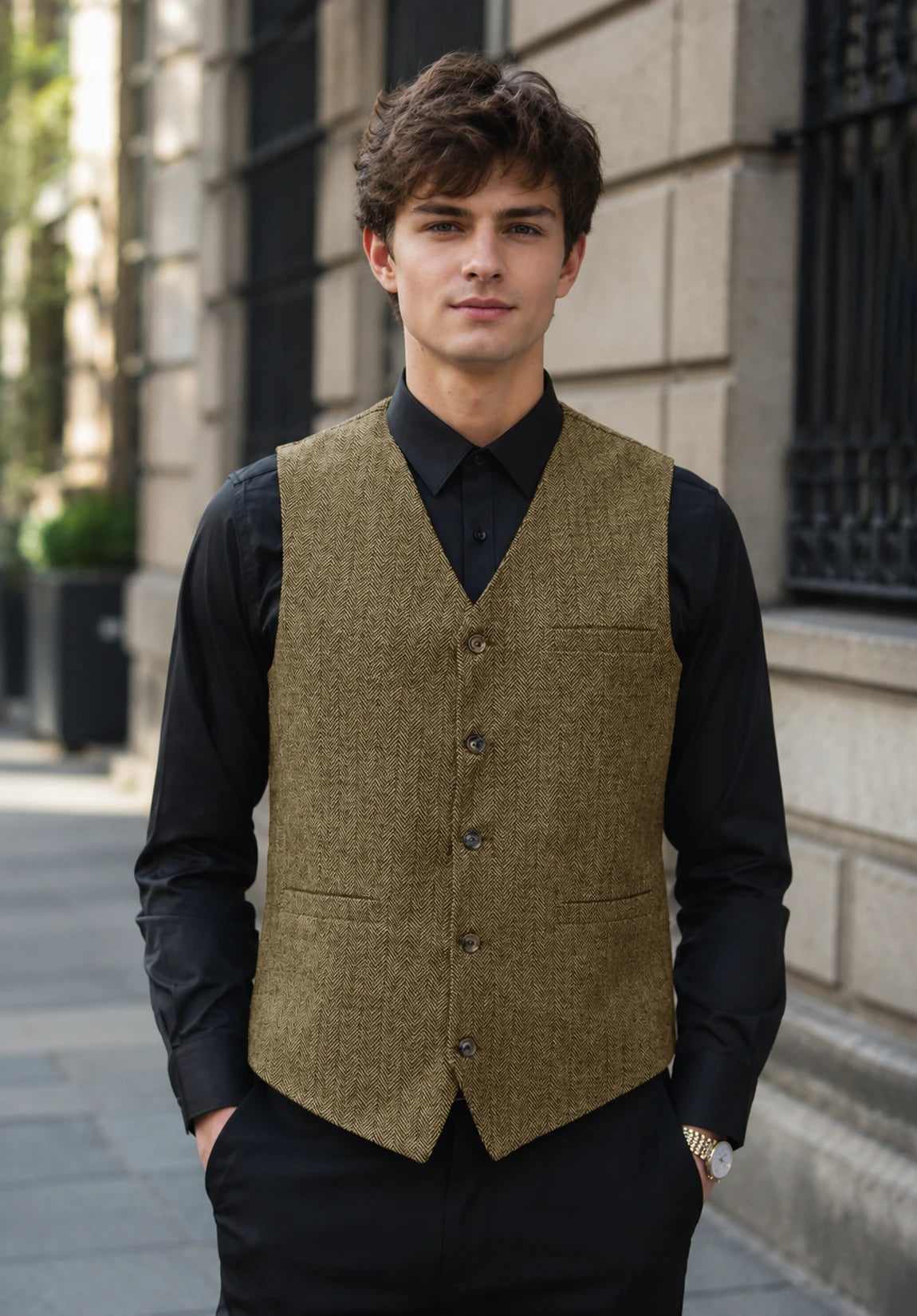 Men's khaki vest