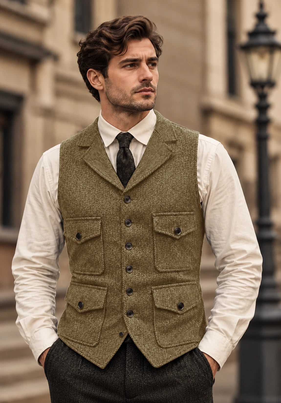 Men's khaki vest