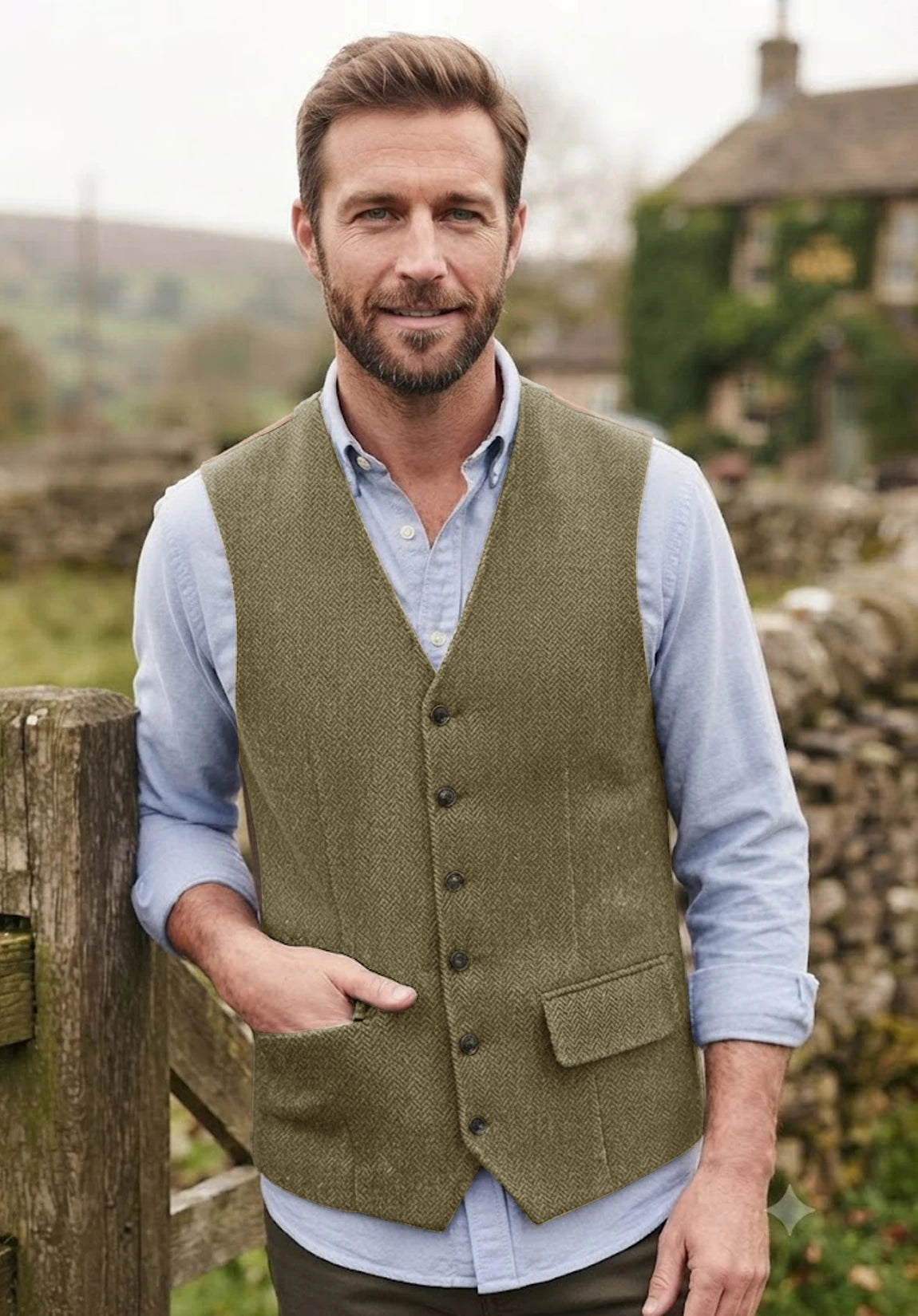 Men's khaki vest