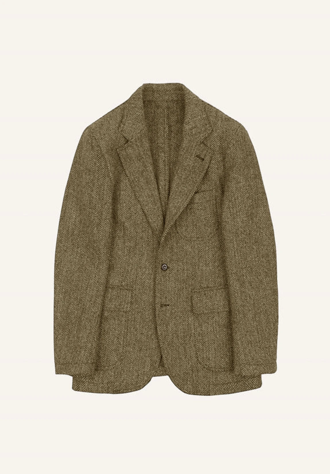 Men's khaki herringbone jacket